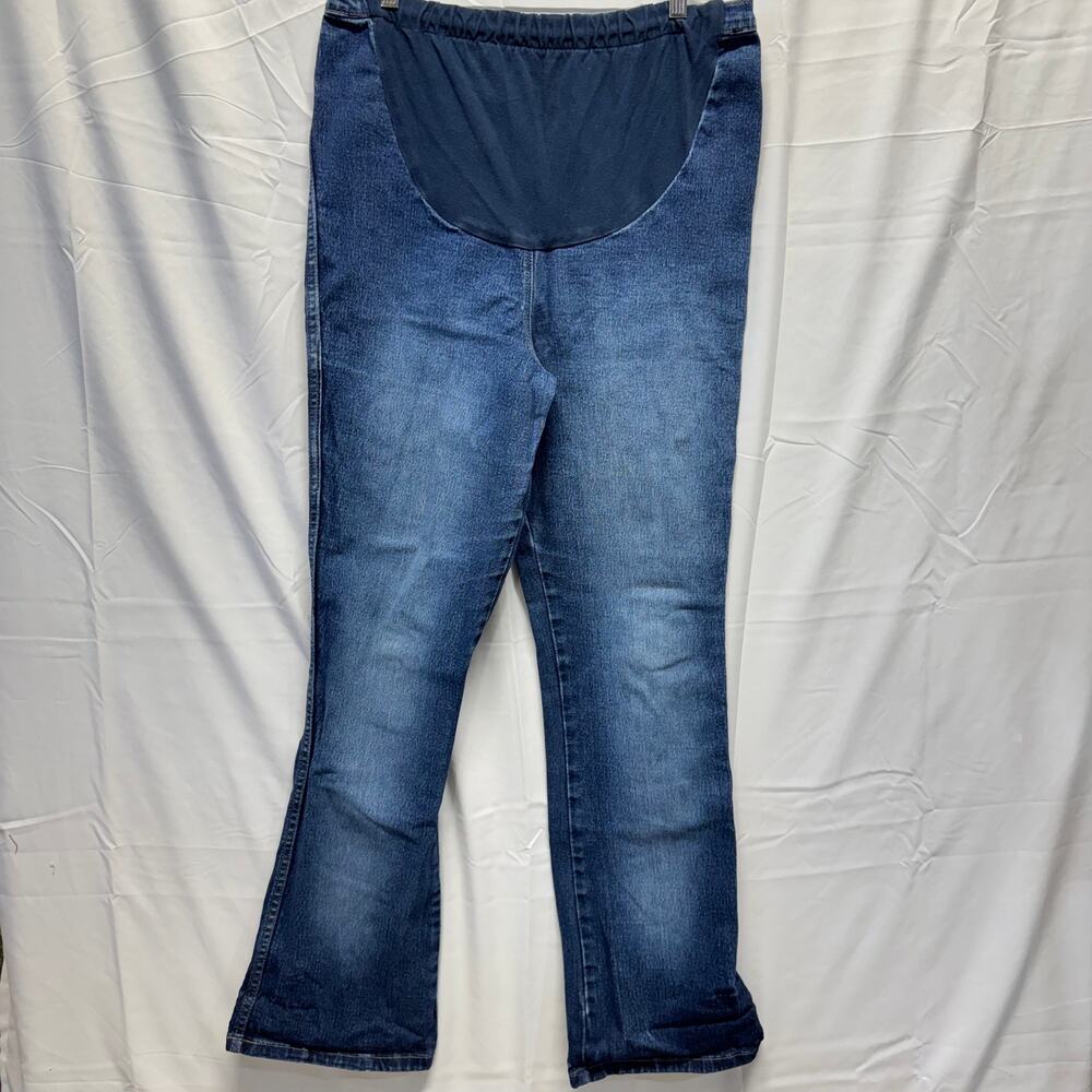 Motherhood Bootcut Maternity Jeans Size Large Stretch Drawstring Faded Relaxed